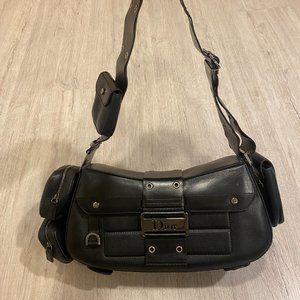Dior black leather purse bag